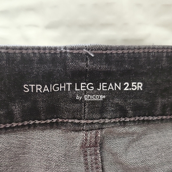 Chico's Charcoal Straight Leg Jeans - Picture 3 of 4